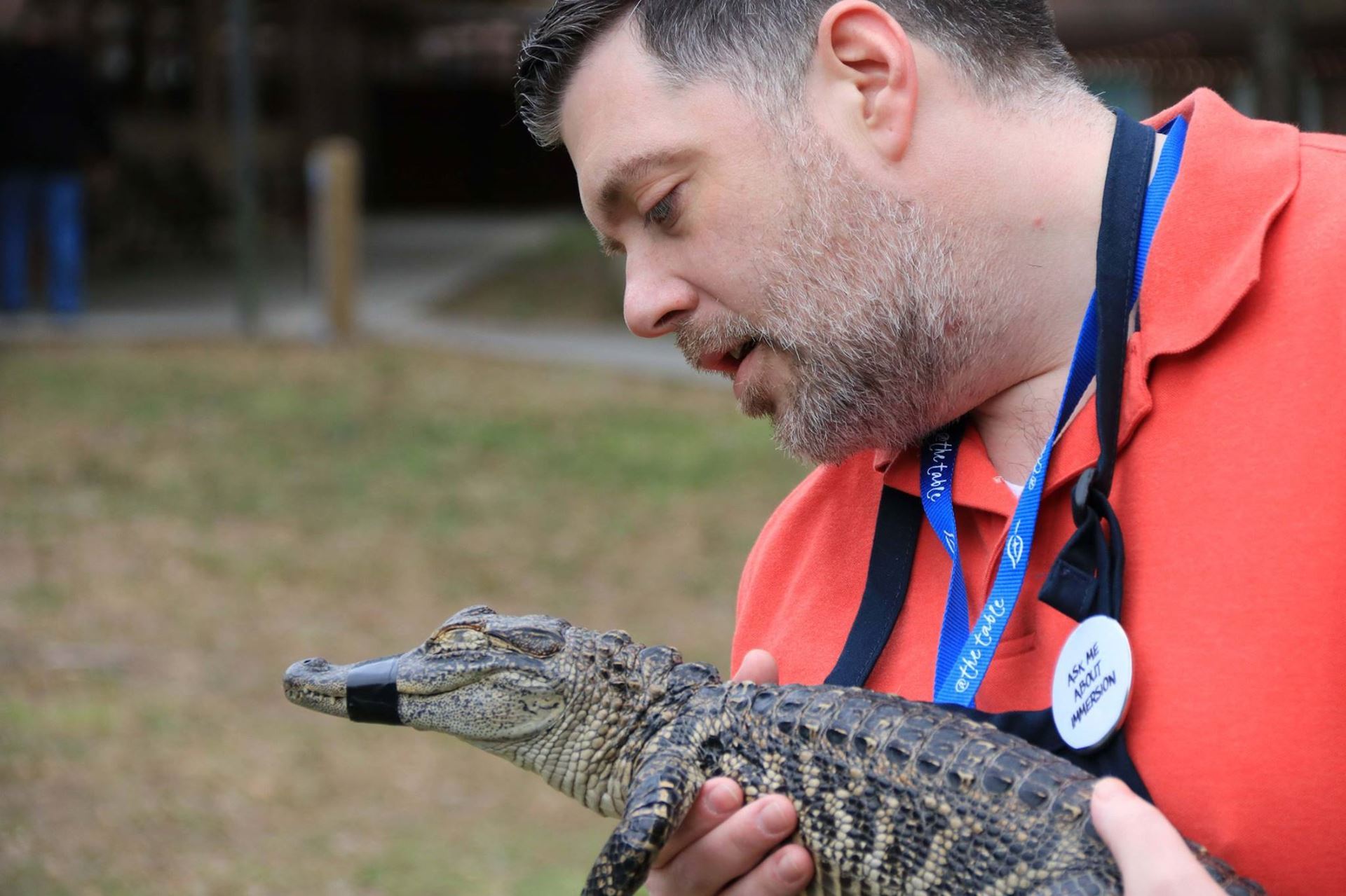 Matt with gator at 2019 National Gathering in Florida